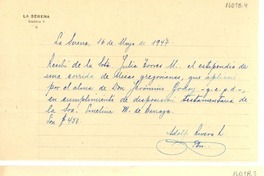[Recibos] 1947 , La Serena, [Chile] [a] Julia Torres Molina