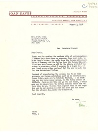 [Carta] 1956 Aug. 3, 112 East 19 Street, New York 3, N. Y., [EE.UU.] [a] Mrs. Doris Dana, 15 Spruce Street, Roslyn Harbour, L. I., New York, [EE.UU.]