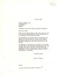 [Carta] 1961 May 18, [EE.UU.] [a] Boosey and Hawkes, Ltd., 295 Regent St., London, W.1., England