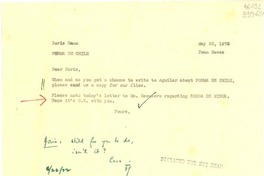 [Carta] 1972 May 26, [Estados Unidos] [a] Doris Dana
