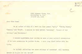 [Carta] 1952 Oct. 16, Washington D. C., [Estados Unidos] [a] Dear Miss Dana