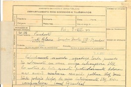 [Telegrama] 1944 agosto 7, Rio de Janeiro, [Brasil] [a] Iveta Ribeiro