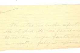 [Carta] [a] las Naciones Unidas