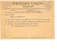 [Telegrama] 1957 jan. 10, New York, [Estados Unidos] [a] Doris Dana, New York, [Estados Unidos]