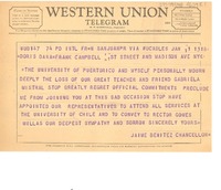 [Telegrama] 1957 jan. 10, San Juan, [Puerto Rico] [a] Doris Dana, New York, [Estados Unidos]