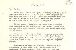 [Carta] 1957 Feb. 22, [Estados Unidos] [a] Dear Doris