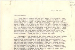 [Carta] 1957 Apr. 8, [Estados Unidos] [a] Dear Margaret