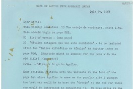 [Carta] 1964 July 24, [Estados Unidos] [a] Dear Doris