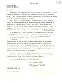 [Carta] 1967 June 29, 5914 Carlton Lane, Washington 20016, D. C., [EE.UU.] [a] Miss Doris Dana, co Phyllis Lintott, 11 Caroline Terrace, London, S. W. 1, [England]