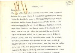 [Carta] 1972 June 14, [Estados Unidos] [a] Dear Doris