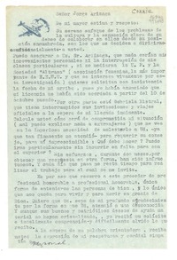 [Carta] [1947] [al] Señor Jorge Arizaga