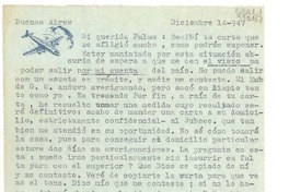 [Carta] 1947 dic. 14. Buenos Aires, [Argentina] [a] Mi querida Palma