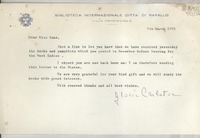 [Carta] 1973 Mar. 9, Rapallo, [Italy] [a] Dear Miss Dana