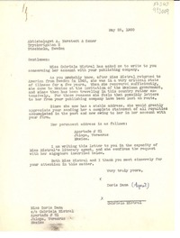 [Carta] 1950 May 25, Apartado # 21, Jalapa, Veracruz, México [a] Aktiebolaget A. Norstedt & Soner, Tryckerigatan 2, Stockholm 2, Sweden