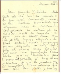 [Carta] 1950 abr. 30, México [a la] Muy querida Gabriela