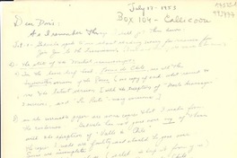 [Carta] 1953 July 12, Box 104, Callicoon, [EE.UU.] [a] Dear Doris