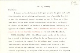 [Carta] [1954] Nov. 10, [EE.UU.] [a] Dear Doris