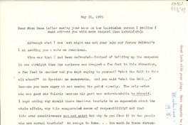 [Carta] 1955 May 31 [a] Dear Miss Dana