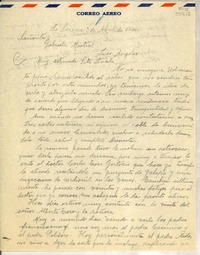 [Carta] 1946 abr. 3, La Serena [a] Gabriela Mistral, Los Angeles