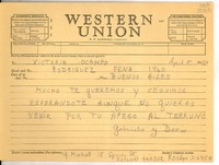 [Telegrama] 1954 abr. 8, Roslyn Harbor, new York [a] Victoria Ocampo, Buenos Aires