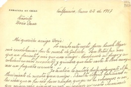 [carta] 1957 ene. 22, Valparaíso, [Chile] [a] Doris Dana