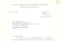 [Carta] 1972 Apr. 4, Berlin, Alemania [a] Doris Dana, Washington D. C.