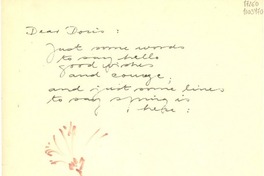 [Carta] [a] Doris Dana