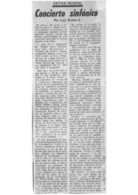 Concierto sinfónico Crítica musical