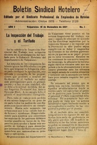 Boletín sindical hotelero.