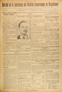 Boletín de la Secretaría del Partido Conservador de Magallanes.