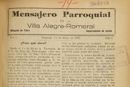 Mensajero parroquial de Villa Alegra-Romeral
