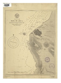 Rada de Arica Costa de Chile [material cartográfico] : Levantado por los Oficiales de la "Corbeta Abtao" al mando del Capn. de C. Sr. Arturo Fernández ; Grabó A. Pérez Ibáñez.