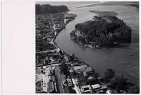 [Vista de Constitución, de Isla Orrego y del río Maule desde el cerro Mutrún]