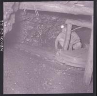 [Minero en la galería subterránea de la mina]