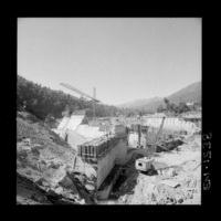 [Río Polcura; vista de las obras de construcción de la bocatoma Polcura]