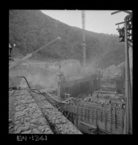 [Río Polcura; vista de las obras de construcción de la bocatoma Polcura]