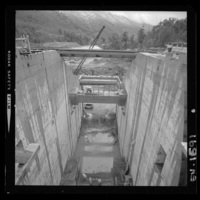 [Río Polcura; vista de las obras de construcción de la bocatoma Polcura]