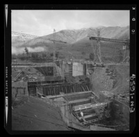 [Río Polcura; vista de las obras de construcción de la bocatoma Polcura]