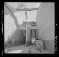 [Río Polcura; vista de las obras de construcción de la bocatoma Polcura, en su última etapa]