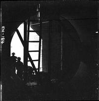 [Vista interior de la construcción de la casa de máquinas de la Central]