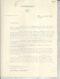 [Carta] 1947 oct. 12, Roma, [Italia] [a] Gabriela Mistral, Los Ángeles, California