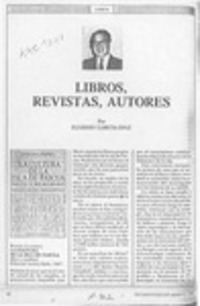 Libros, revistas, autores  [artículo] Eugenio García-Díaz.