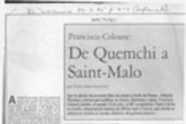 De Quemchi a Saint-Malo  [artículo] Pedro Pablo Guerrero.