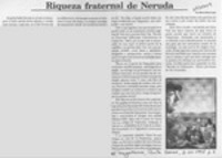 Riqueza fraternal de Neruda