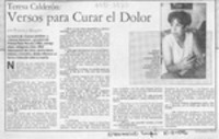 Versos para curar el dolor  [artículo] Francisca Abogabir.