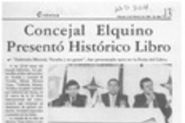 Concejal elquino presentó histórico libro  [artículo].