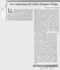Los casipoemas de Carlos Aránguiz Zúñiga  [artículo] Wellington Rojas Valdebenito.