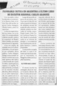 Favorable crítica en Argentina a último libro de escritor regional Carlos Aránguiz