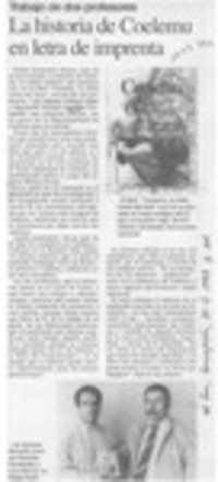 La Historia de Coelemu en letra de imprenta  [artículo].