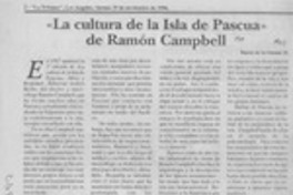 "La cultura de la Isla de Pascua", de Ramón Campbell  [artículo] Darío de la Fuente D.